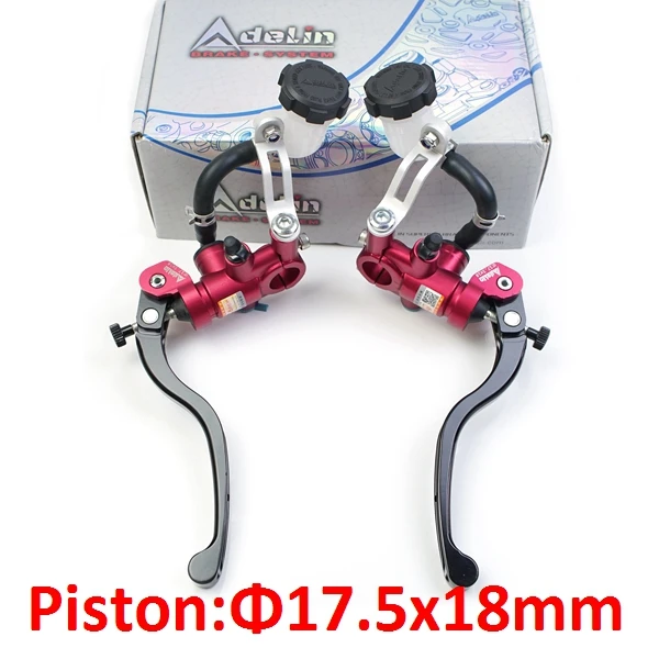 red 17.5mm Adelin PX1 поршень 14 16 17,5 19 мм Радиальные мотоциклетный главный цилиндр тормозной муфты рычаг 7/" 22 мм для yamaha mt03 ниндзя 1000 R6 - Цвет: red 17.5mm