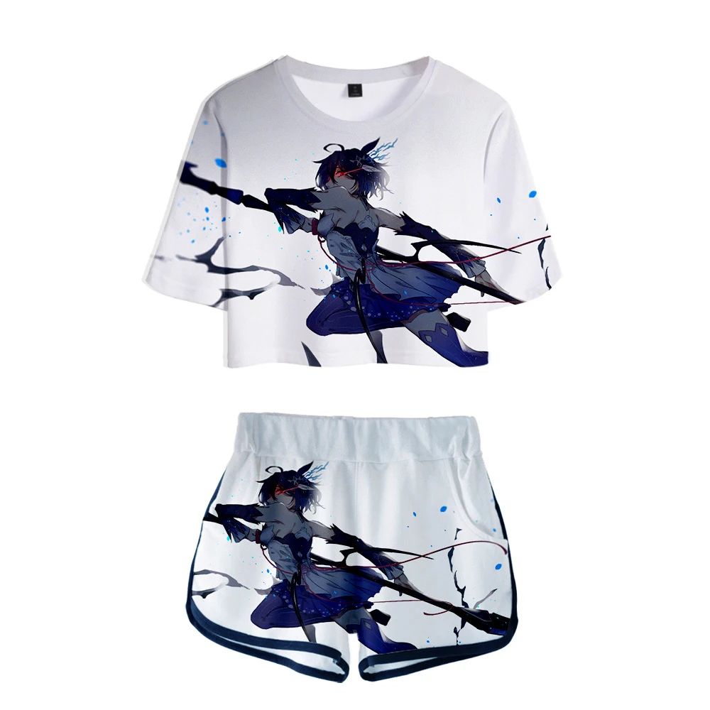 Костюм Honkai Impact из 3-х предметов футболка + шорты хлопковый костюм с коротким