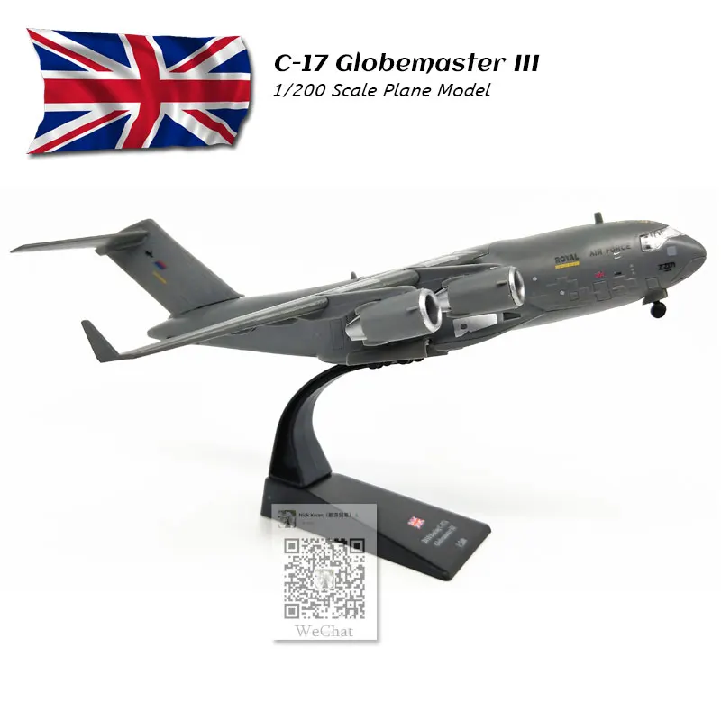 Амер 1/200 весы США C-17 Globemaster III Военный транспортный самолет литой металлический