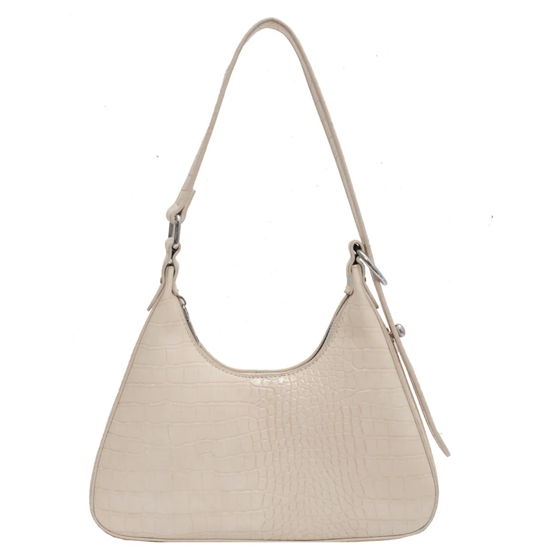 

Stone Pattern Half-Moon Design PU Leather Shoulder Underarm Bags for Women 2021 Luxury Fashion Small Handbags and Purses