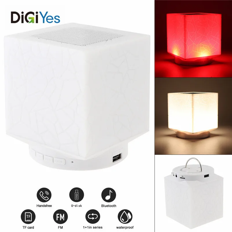 Smart LED Bluetooth Speaker Water Cube Night Music Lamp Colorful Mood Plug in Card for Camp / Illumination Music|Портативные