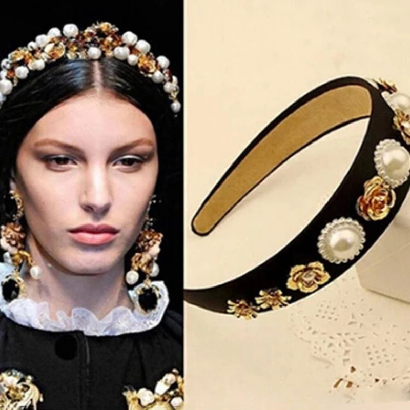 Жемчужина в стиле барокко солнце цветок горный хрусталь головная повязка