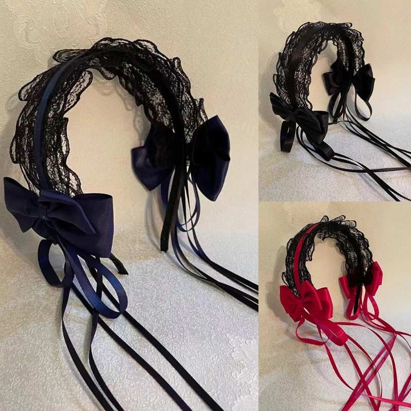 Для женщин со складками для девочек кружево из искусственного шелка оголовье