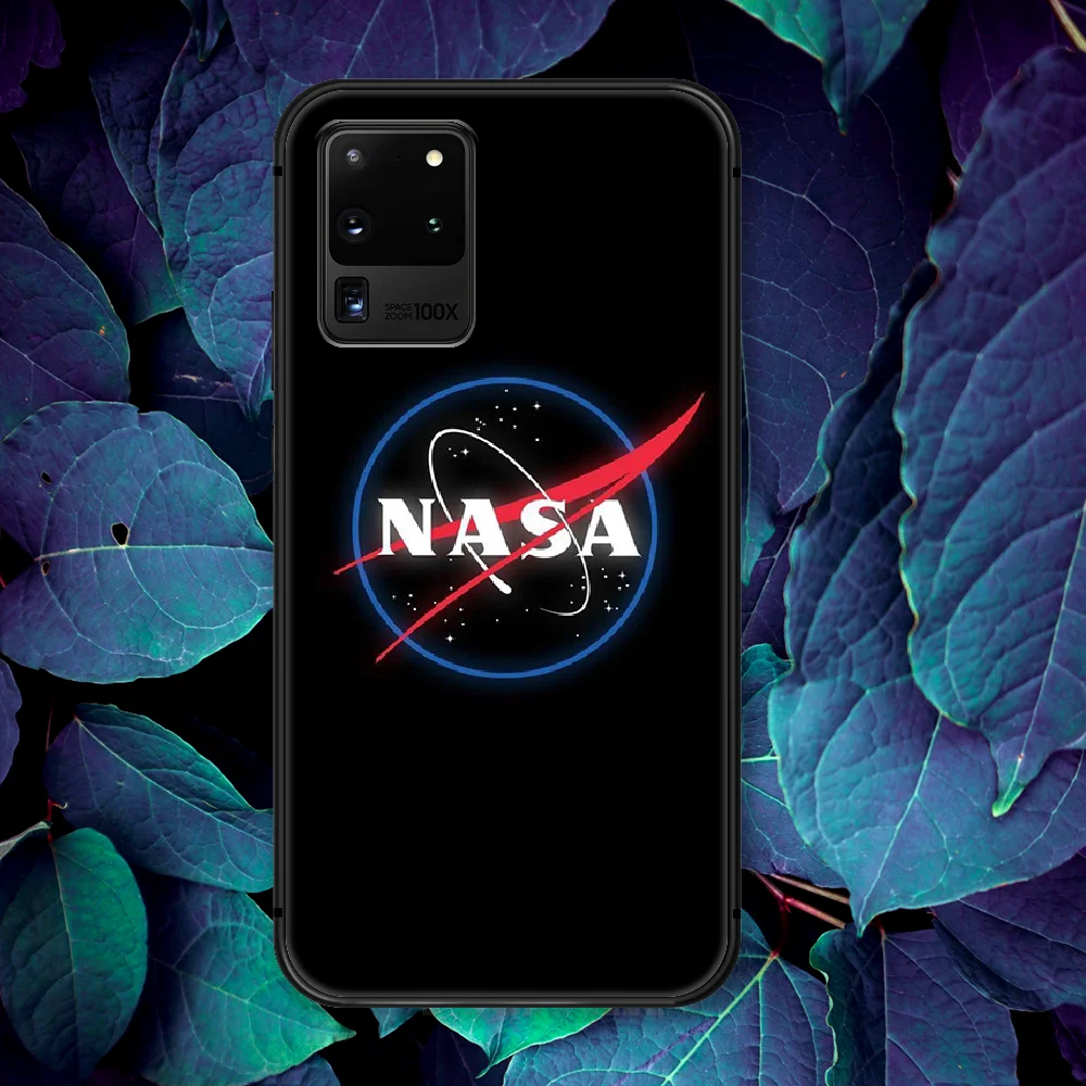 

N-NASA Starry Sky Phone Case For Samsung Galaxy Note S 8 9 10 20 Plus E Lite Uitra black Back Painting Cell Soft Hoesjes 3D