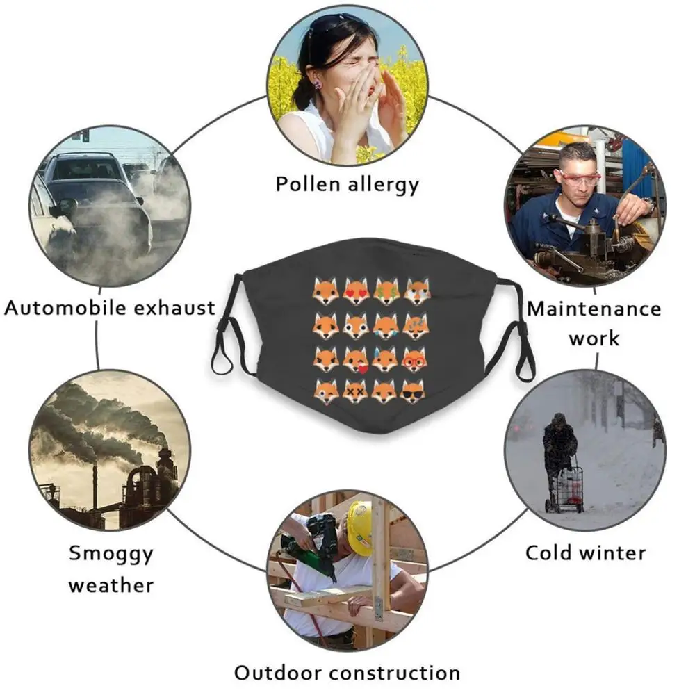 

Fox Print Reusable Pm2.5 Filter DIY Mouth Mask Kids A Niece Is Women Wife Will Owner Granddaughter The Dad Law Uncle Th Dabbing