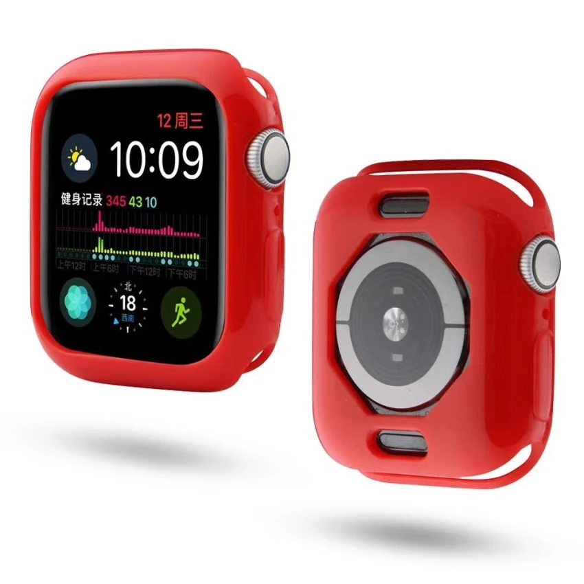ТПУ тонкий мягкий чехол для Apple Watch серии 4 Защитный чехол силиконовый бампер для iwatch 5 40 мм 44 мм Рамка аксессуары для ремешка часов