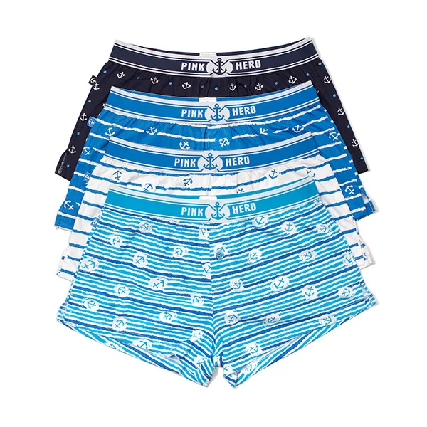 

New Mens Underwear Boxers Shorts Casual Cotton Sleep Underpants High Quality Brands Plaid Loose Comfortable Homewear Panties