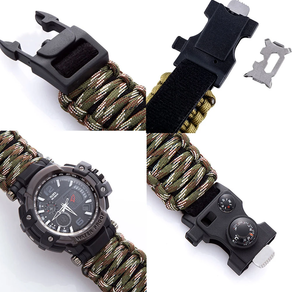 На открытом воздухе Выживание часы Многофункциональный Водонепроницаемый