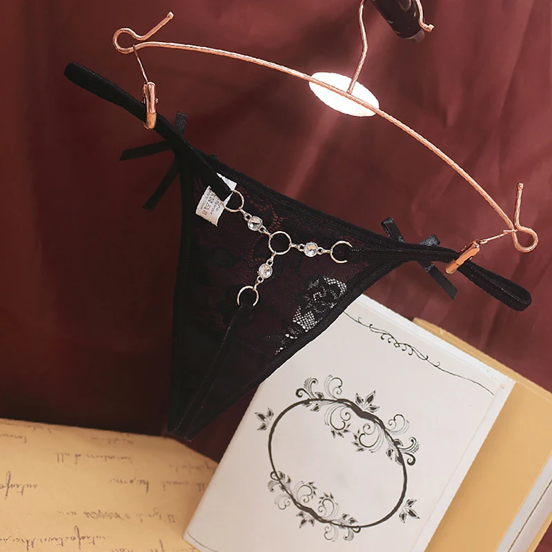 

Women's Lace Thongs G-string Panties Sexy Transparent T-back Underwear Lace Flowers Low Waist Briefs Fashion Underpants