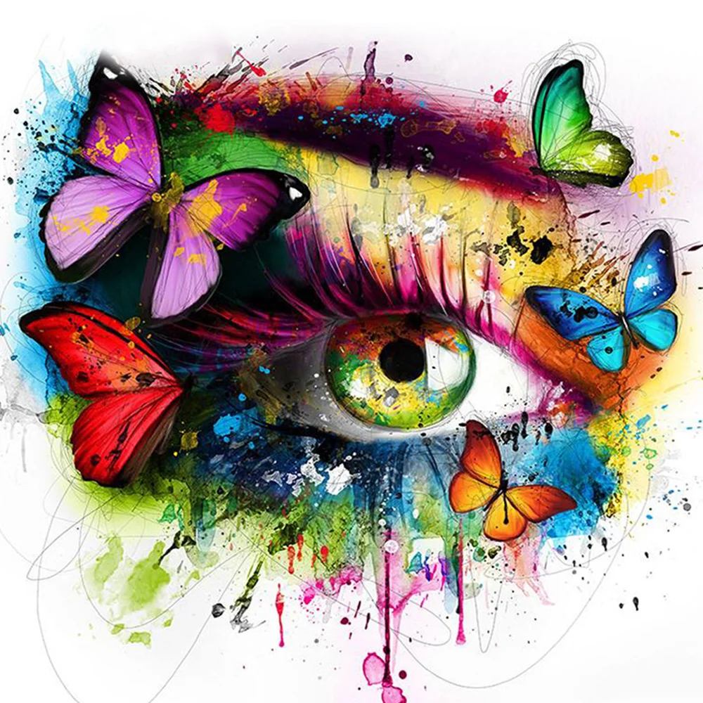 

5D Diamond Painting Eye Butterfly Full Mosaic Round Diamond Embroidery Cross Stitch Handmade Art Home Decoration Gift