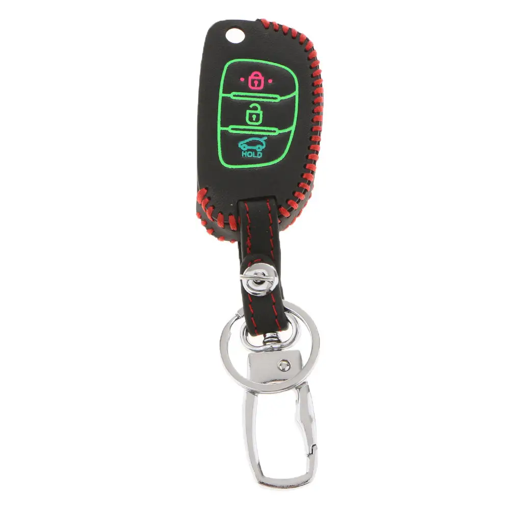 Authentic Leather Remote Smart Key Protector Bag with Chain for HYUNDAI 14 MISTRA 15 ELANTRA SANTA 13-15ix35 ix25 |