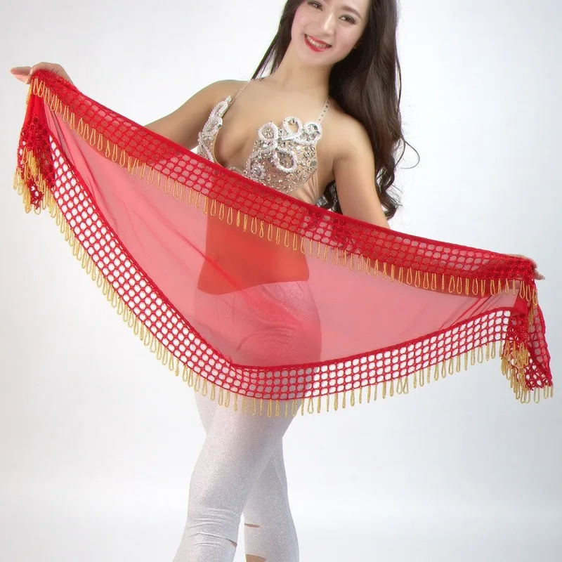 

Halloween Costume Glass Beads Tassel Hip Scarf Stage Performance Practice Belly Dance Waist Chain Waist Scarf