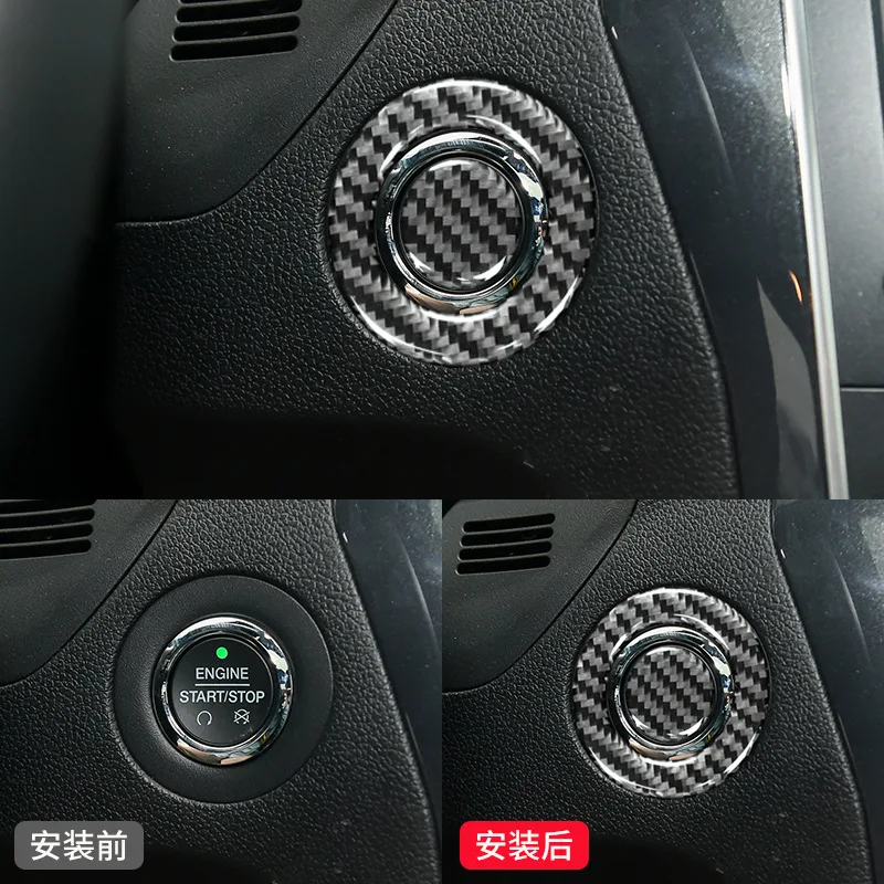 

For Ford Discovery Real Carbon Fiber Other Interior Accessories Start Engine Frame Trim Stickers Car Stylying