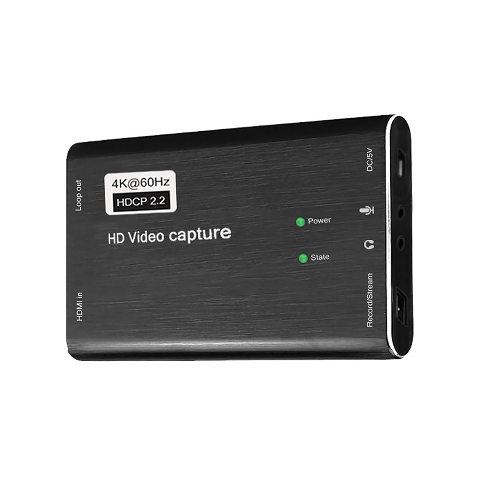 

Карта видеозахвата для прямой трансляции, 4K, USB 3,0, захват 1080P, 60fps, подключи и работай, высокоскоростной игровой циклический выход, совместим ...