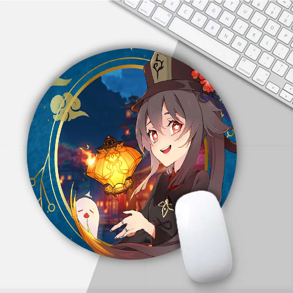 

Genshin Impact hutao game Round Mouse Mat Gaming Mouse Pad For PC Laptop Notebook 20x20cm Gamer Desk Pad