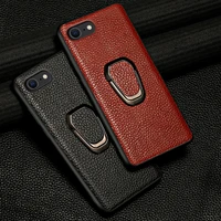 genuine leather case for iphone se 2020 13 pro max 12 mini 12 11 pro max x xs max xr 8 magnetic kickstand litchi grain cover