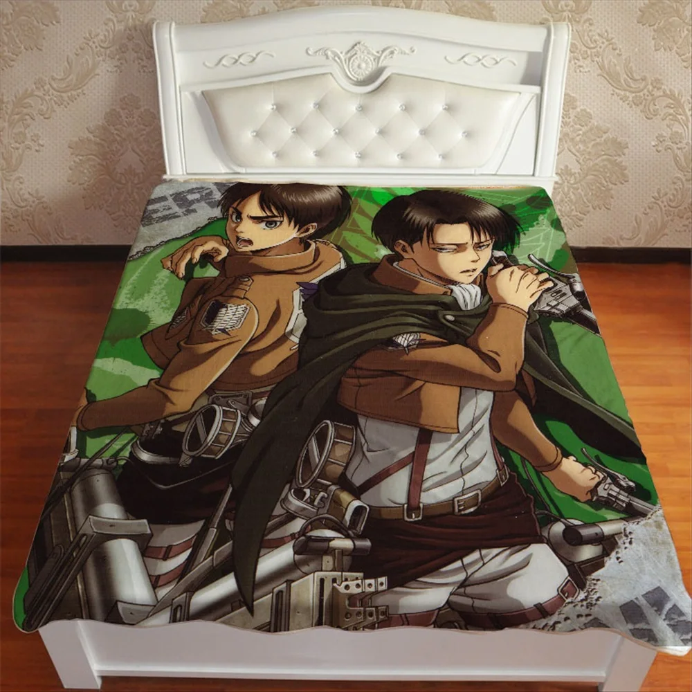 Аниме Манга Shingeki no Kyojin атака на Титанов пледы одеяло для кроватей постельное