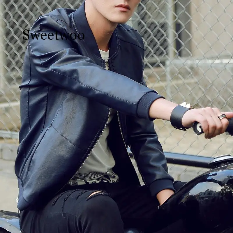 

2020 Autumn Winter Men's Leather Coat Korean Slim Fit Leather Jackets Fashion Casual Outwear for Man Jacket