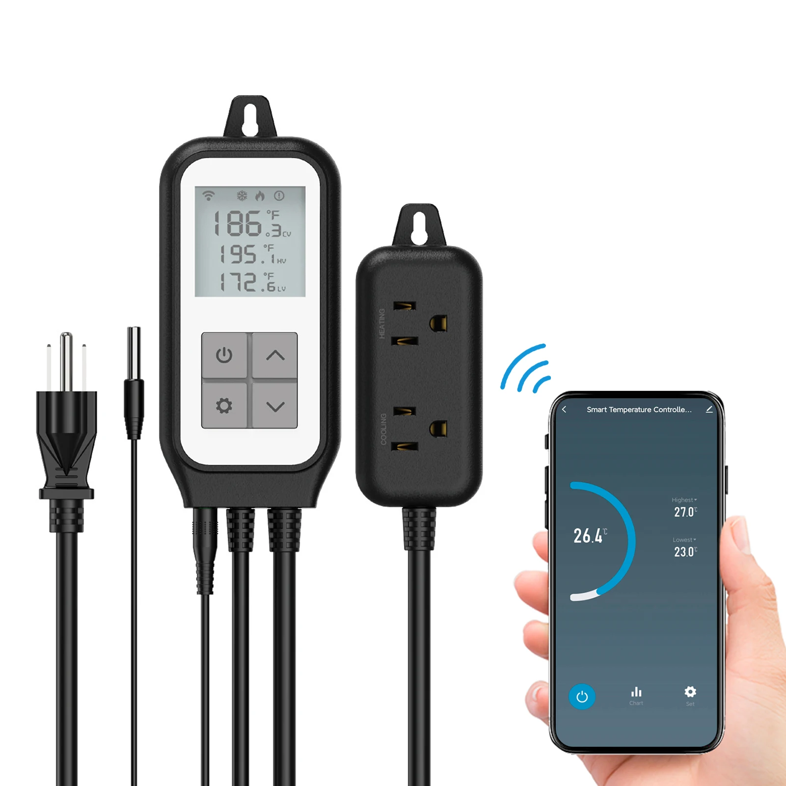 

Wifi Digital Temperature Controller Thermostat APP Remote Control Temperature Controlling System Incubation Breeding Aquarium