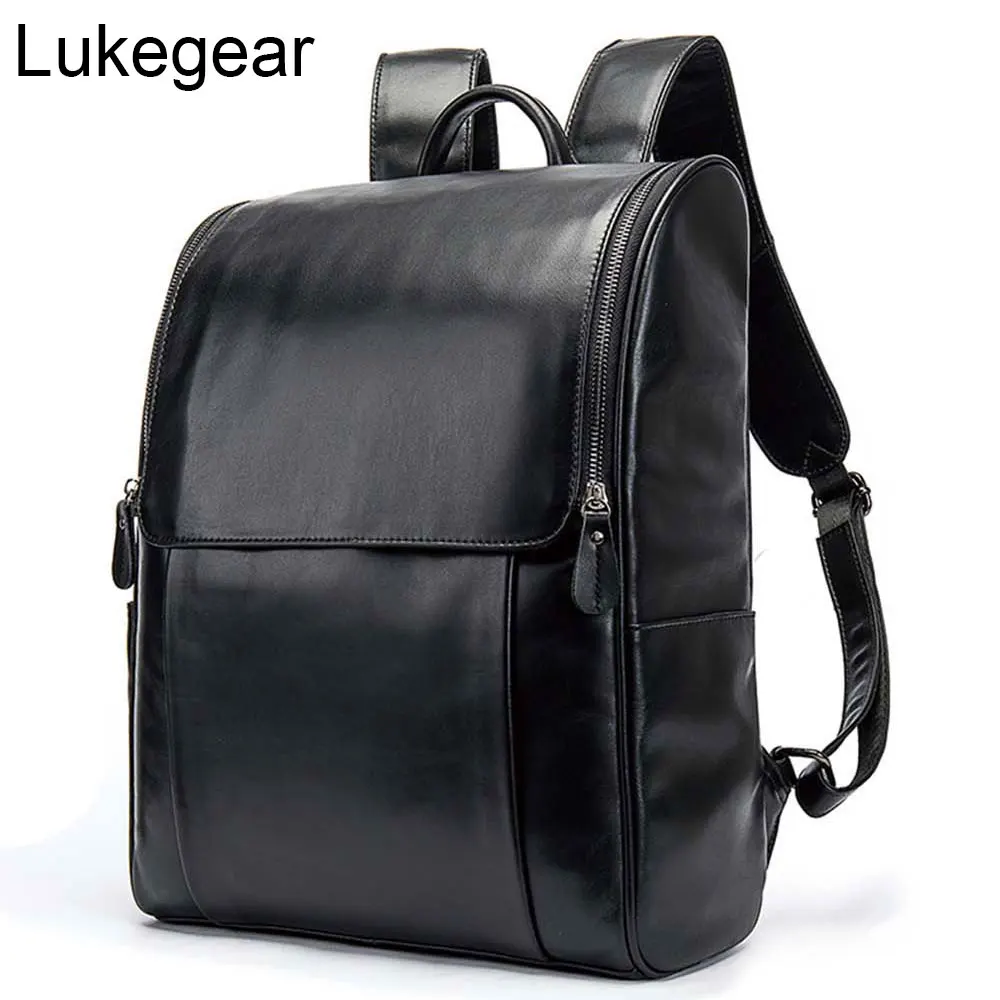 Lukegear рюкзак для ноутбука из натуральной кожи Рюкзак кошелек Бизнес черный кофе