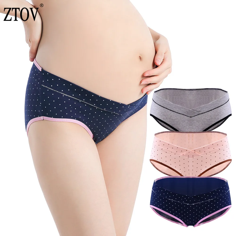 ZTOV 3PCS/Lot Maternity Underwear Panties For Pregnant Women Pregnancy Clothes U-shaped Low-Waist Briefs Intimates Panties XXL