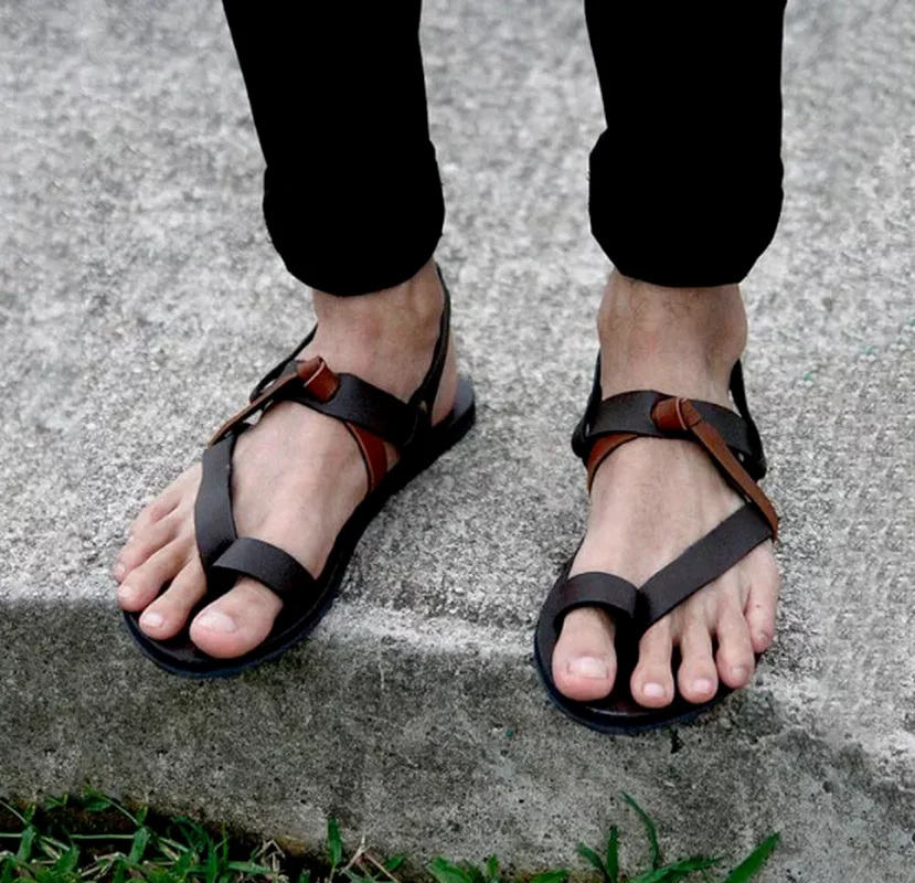 

Summer Newest Fashion Men Pu Leather Designer Casuals Flat Stylish Comfortable Light Male Slippers High Qualty Shoes KA388
