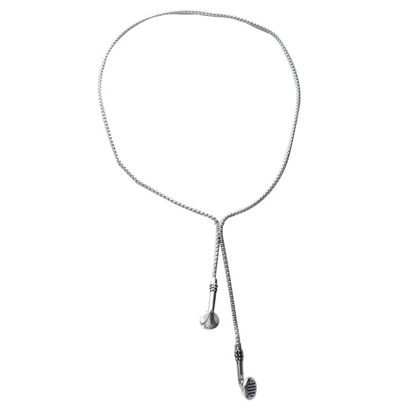 

Yangliujia Metal Geometry Character Simple Necklace Fashion Hip-hop Punk Woman Long Chain Jewelry Party Accessories