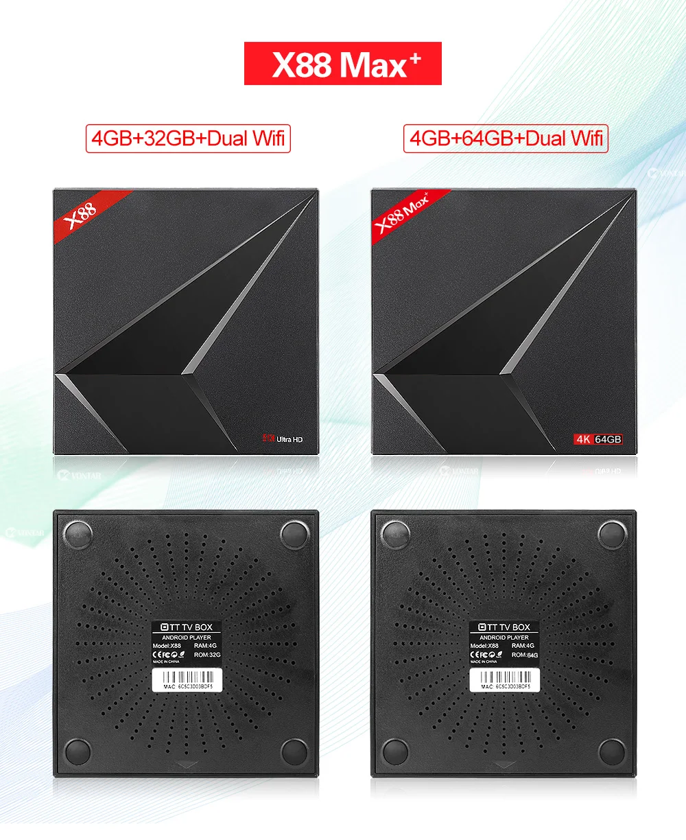 4 Гб ram 64 Гб rom X88 Max Plus 4K Smart Android 9,0 tv BOX 2,4G/5G Dual Wifi BT type-c 4GB32GB X88 MAX медиаплеер телеприставка