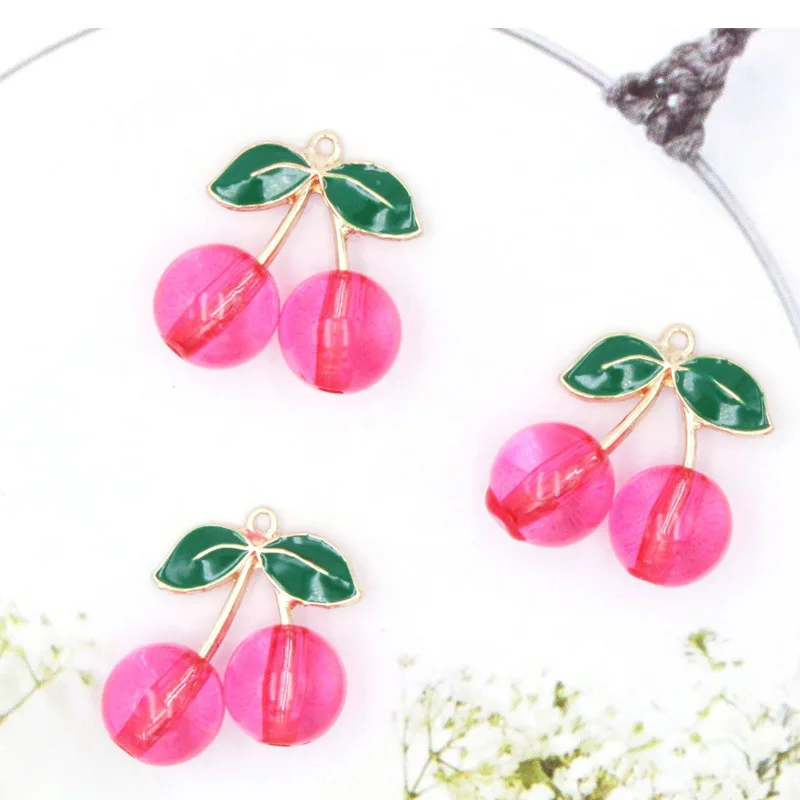5 шт./лот фруктовая серия сплав Капельное масло трехмерные шармы в виде вишни DIY