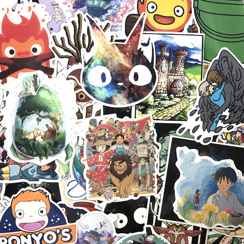 50 шт./компл. Miyazaki Hayao фильм граффити наклейки аниме-наклейки подарки игрушки для детей самодельный скейтборд ноутбук автомобиль телефон