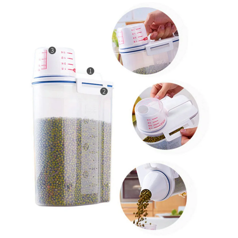 2L прозрачная коробка для хранения продуктов зерна контейнер фасоли содержит