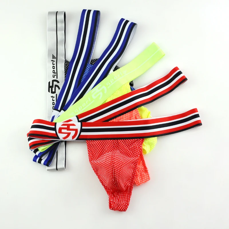 Мужские трусы бикини AIIOU черные танга стринги с карманом U образные выпуклые