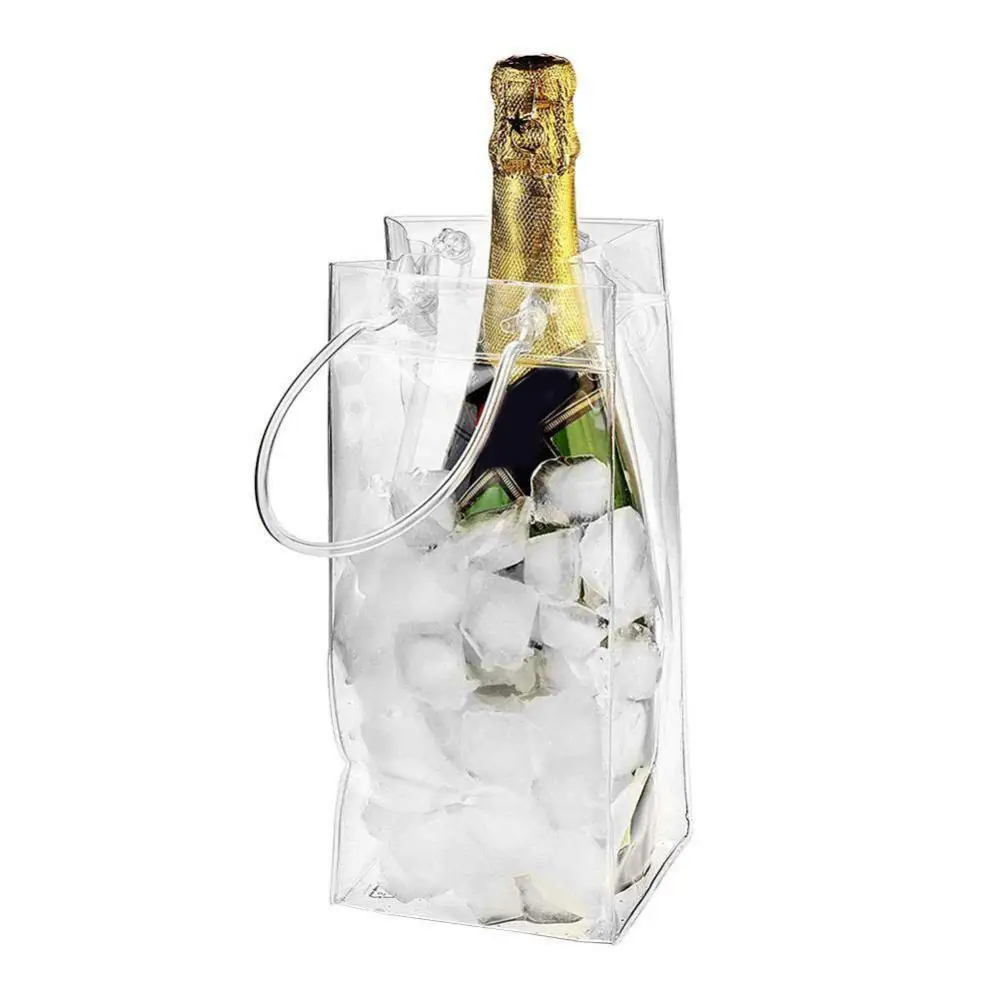 

PVC Anti-leakage Transparent Refrigerated Champagne Red Wine Bottle Ice Tote Bag