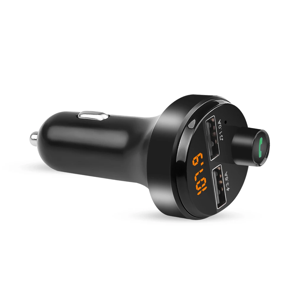Автомобильный FM-передатчик Bluetooth 5 0 с двумя USB-портами и поддержкой быстрой
