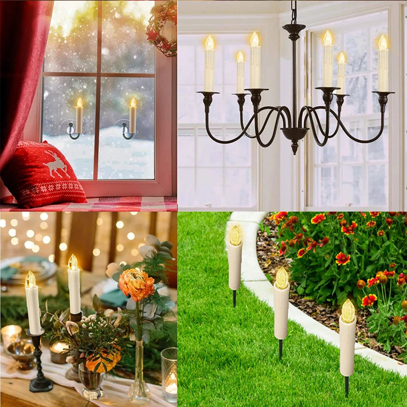 White Creative Warm LED Candle Flickering Lamp Night Light Simulation Flame Home Wedding Festival Celebration Decoration | Дом и сад