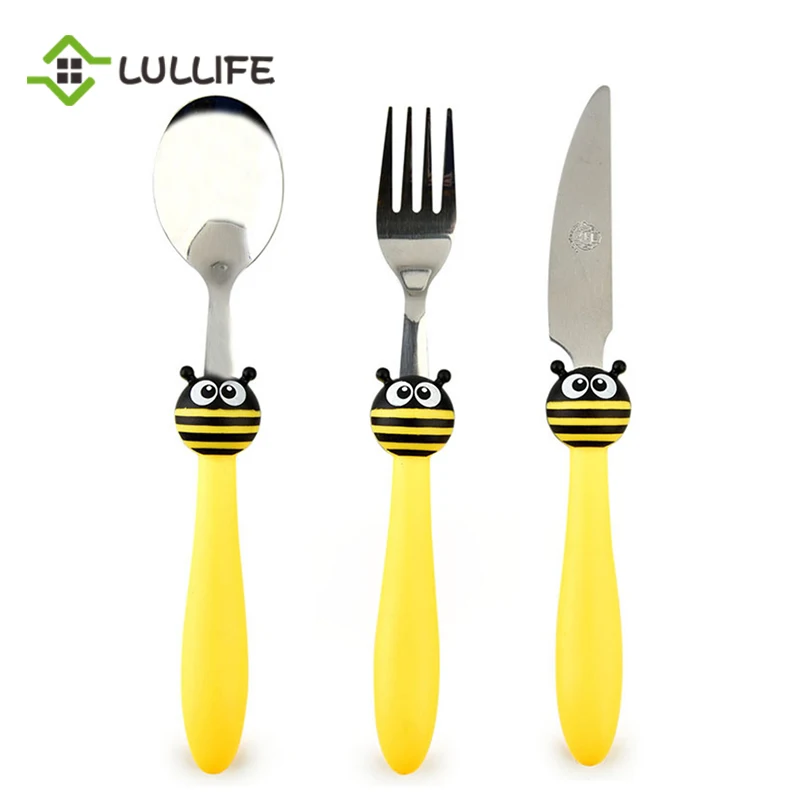 Мультфильм Божья коровка из нержавеющей стали посуда детский столовый набор