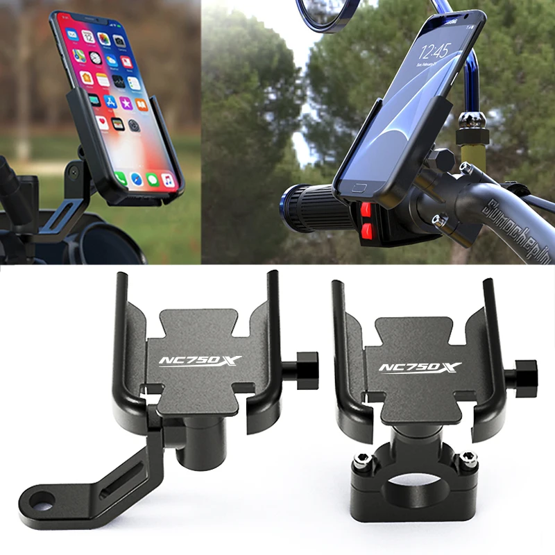 

(Use on Handlebar or mirror) New Motorcycle Accessories For HONDA NC750X NC 750X Universal Mobile Phone Holder GPS Plate Bracket