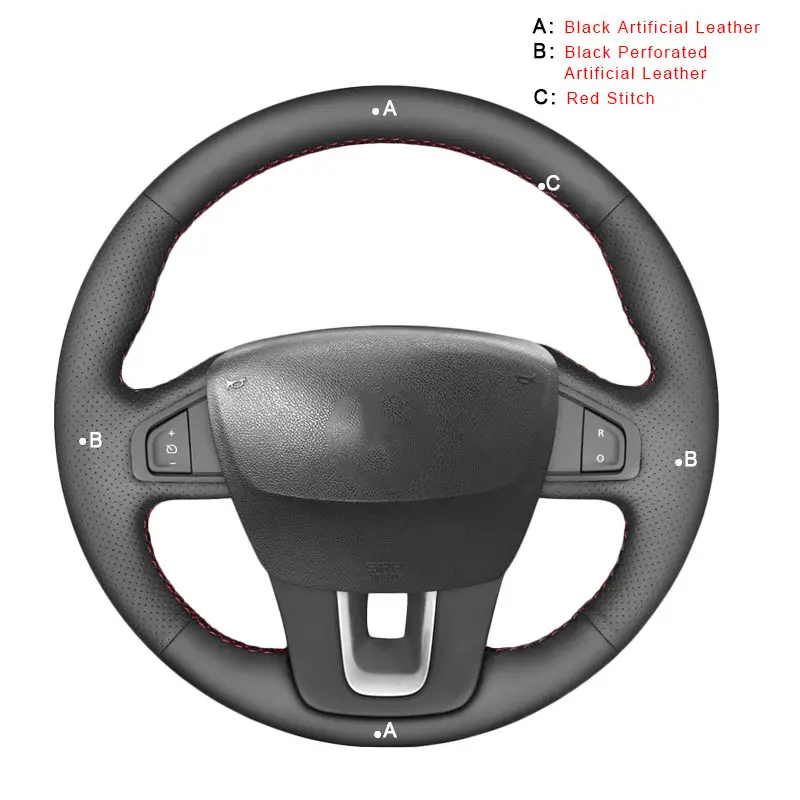 Artificial Leather Автомобильная оплетка на крышке рулевого колеса для Renault Laguna 2008- широта 2010- Renault samsung SM5 2009- авточехлы - Название цвета: Artificial Leather