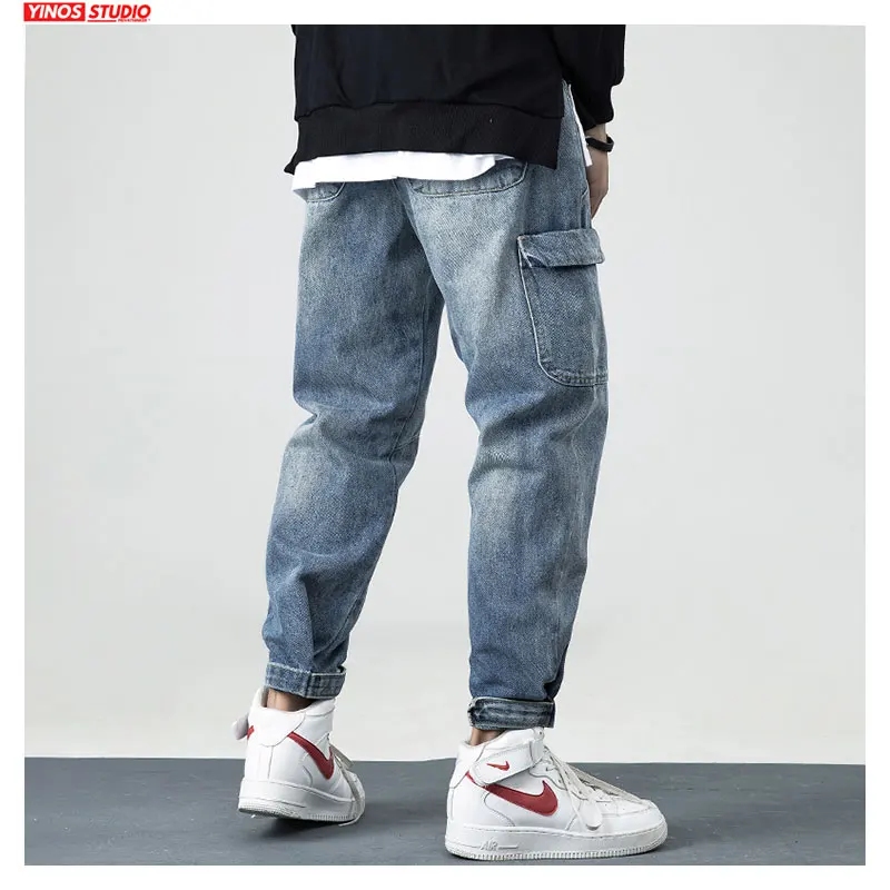 Дропшиппинг 2020 японские мужские брюки Твердые уличные карманные Denmin потертые