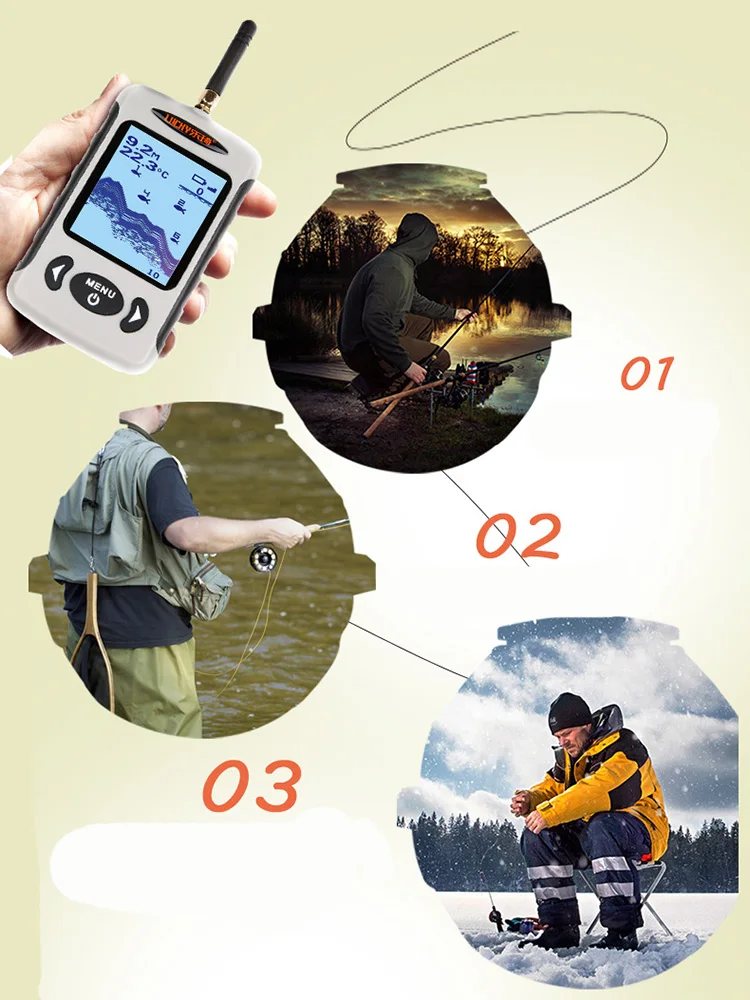 Fish Finder Portable Wireless detector Max distance 150 M Depth 45cm LCD Echo Sounders 2020 Fishing Technology Changes | Спорт и