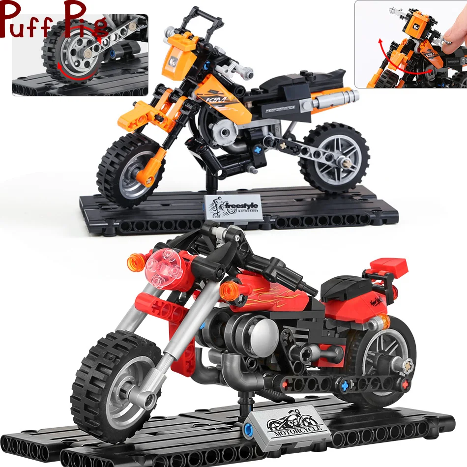 Technic гоночный мотоцикл строительные блоки скоростная модель мотоцикла городской