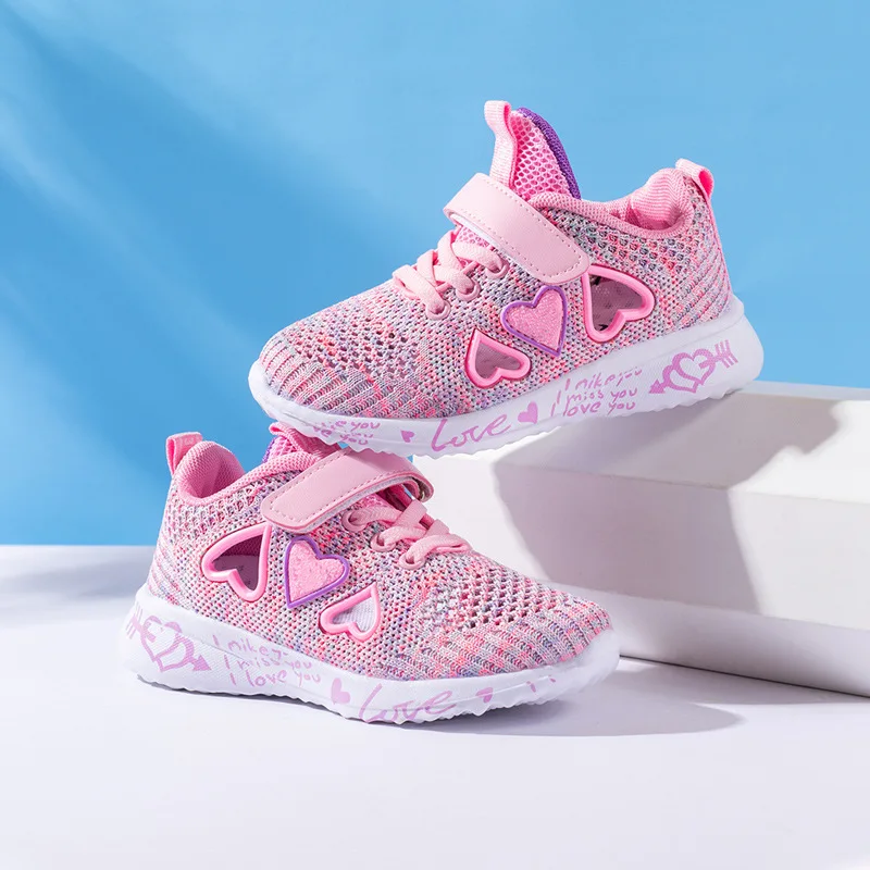 

2021 Fashion New Kids Shoes Girls Summer Breathable Mesh Children Shoes Sneakers for Girls Running Shoes Tenis Infantil TX48