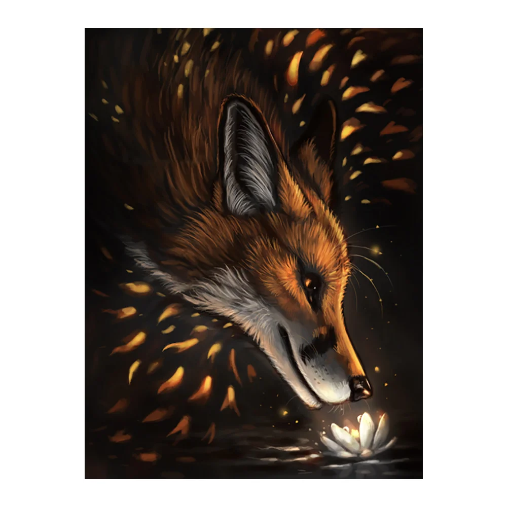 

Art Oil Wolf Fox Diamond Painting Animal Round Full Drill Nouveaute DIY Needlework Mosaic Embroidery 5D Cross Stitch Picture