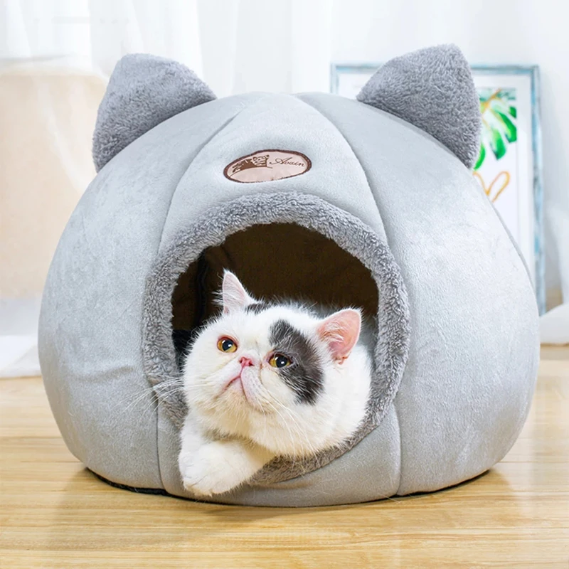 

Foldable and Removable Cat Bed Self Warming for Indoor Cat Dog House with Mattress Puppy Cage Lounger Grey ropa para perro Drop