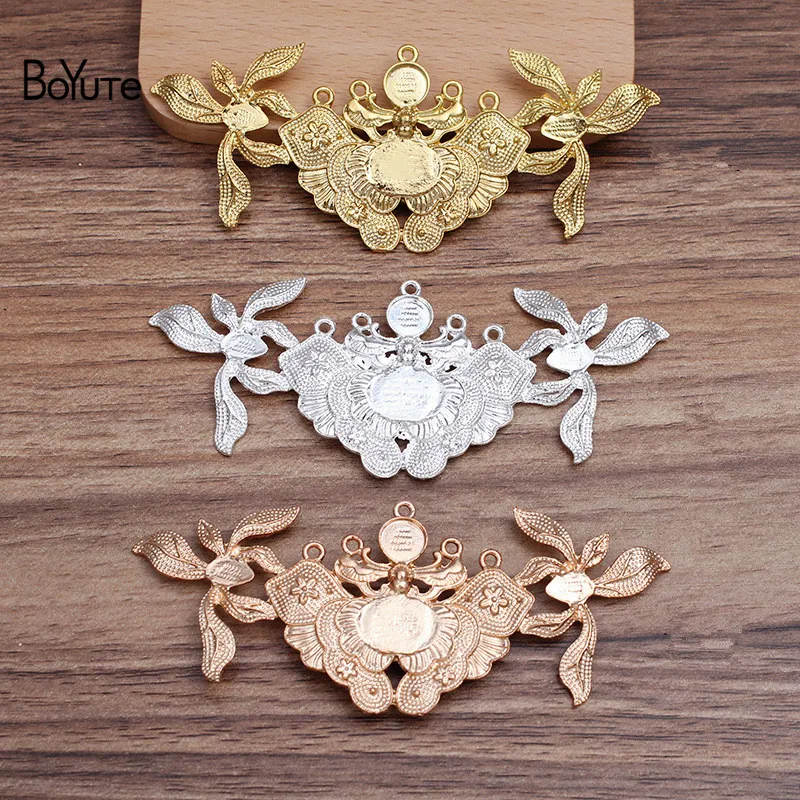 

BoYuTe (10 Pieces/Lot) 41*101MM Zinc Alloy Flower Antique Hair Accessories Materials Diy Handmade Jewelry Making Accessories