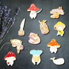 Креативная модная мультяшная Милая брошь в виде гриба с каплей, булавка для джинсовой сумки, подарок для друга, мужская и женская модная бижутерия, украшение для одежды