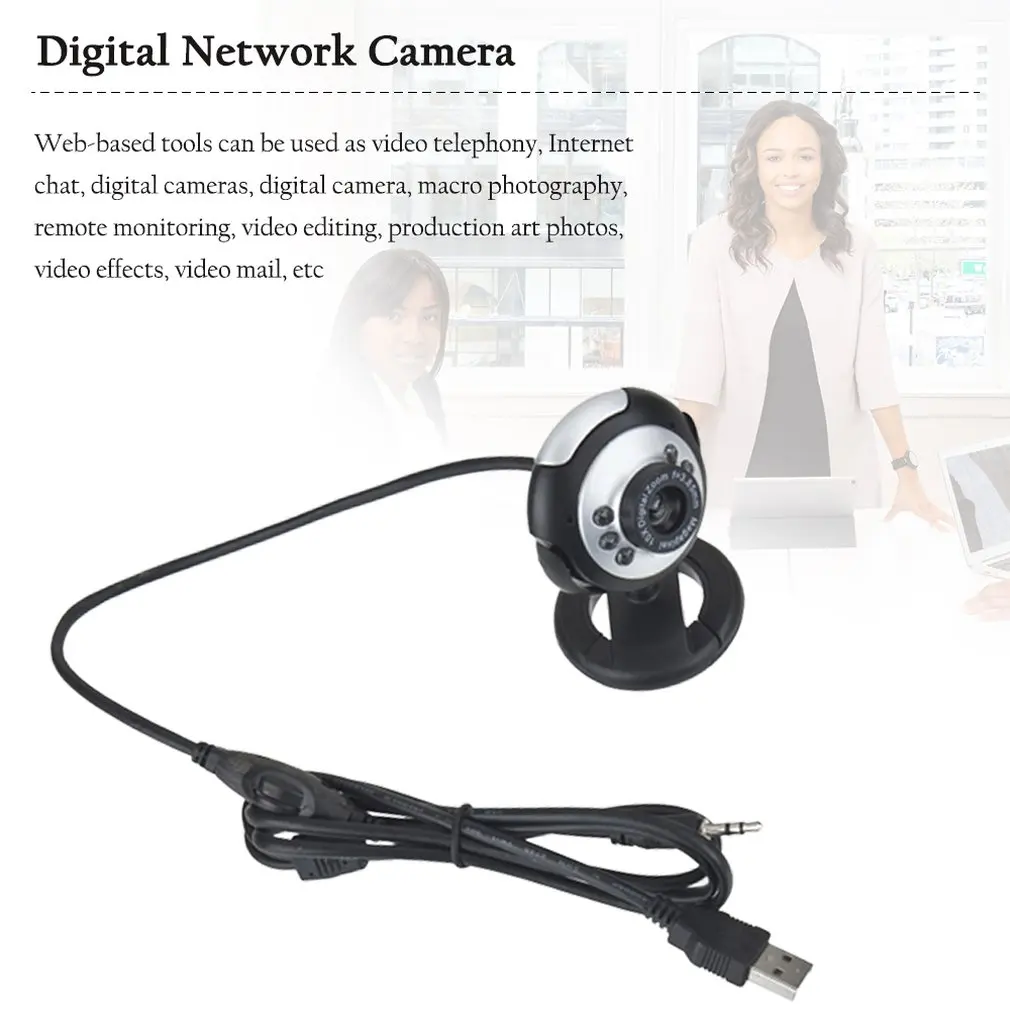 Arrival Webcam Web Cam Camera 1.3 Mega USB 6 LED for PC Laptop 2425# | Компьютеры и офис