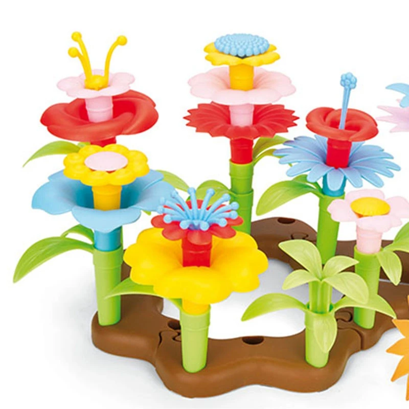 

62Pcs/Set Kids DIY Assembly Toy Set Bouquet Flower Arrangement Playset Garden Building Blocks Compatible Toys