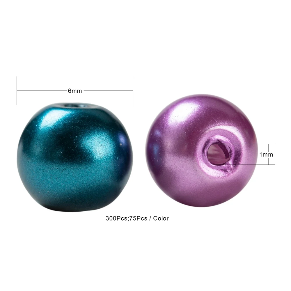 300pcs/Box Christmas Theme Baking Painted Glass Pearl Round Beads 6~7mm for Fashion jewelry making DIY Accessories Mix Color | Украшения и