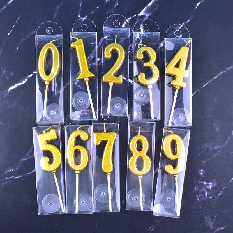 

Number Birthday Candle Gold Cake Candles Numeral Cake Top Decoration Birthday Anniversary Celebration Party Supplies Number 0-9